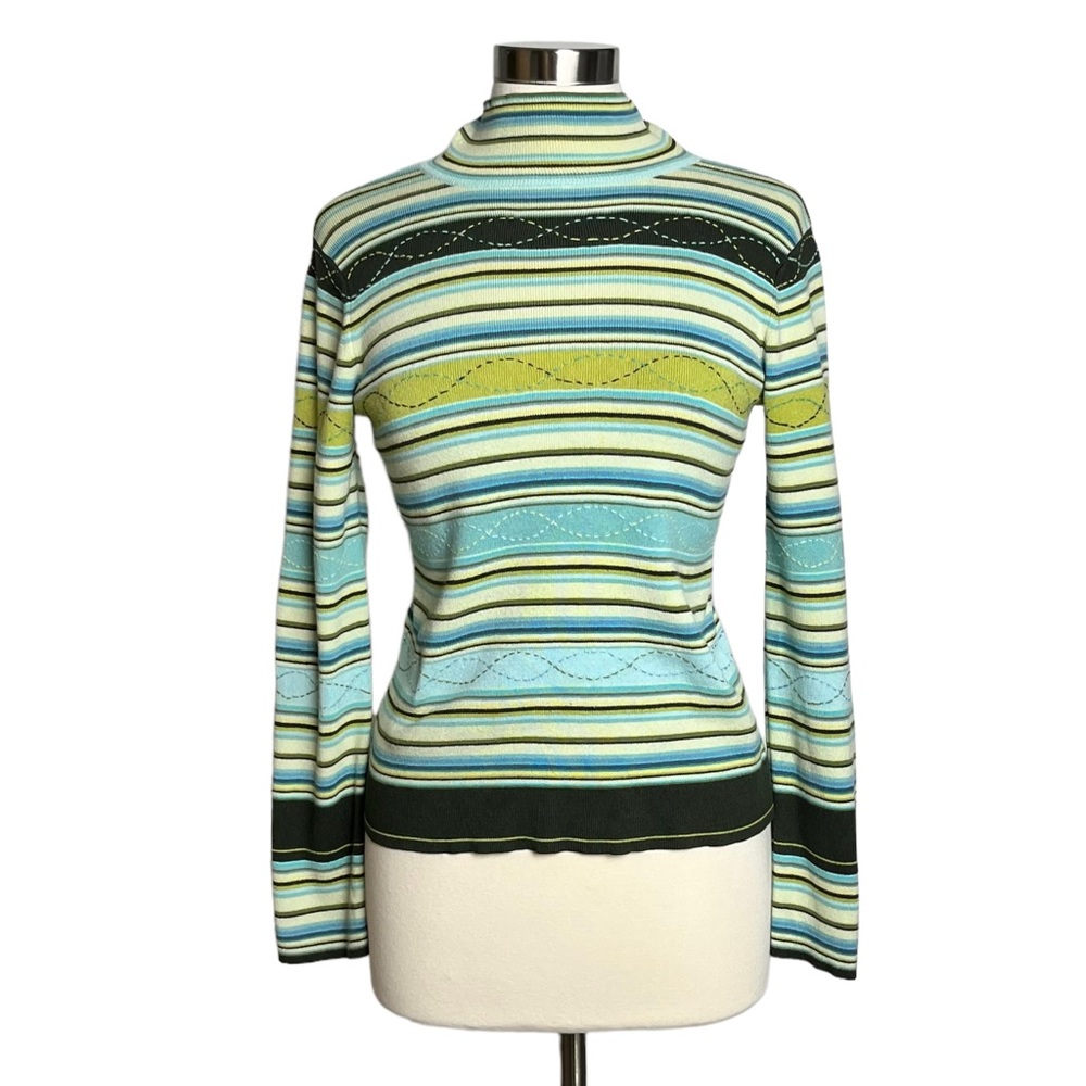 Sigrid Olsen Embroidered Turtleneck Sweater